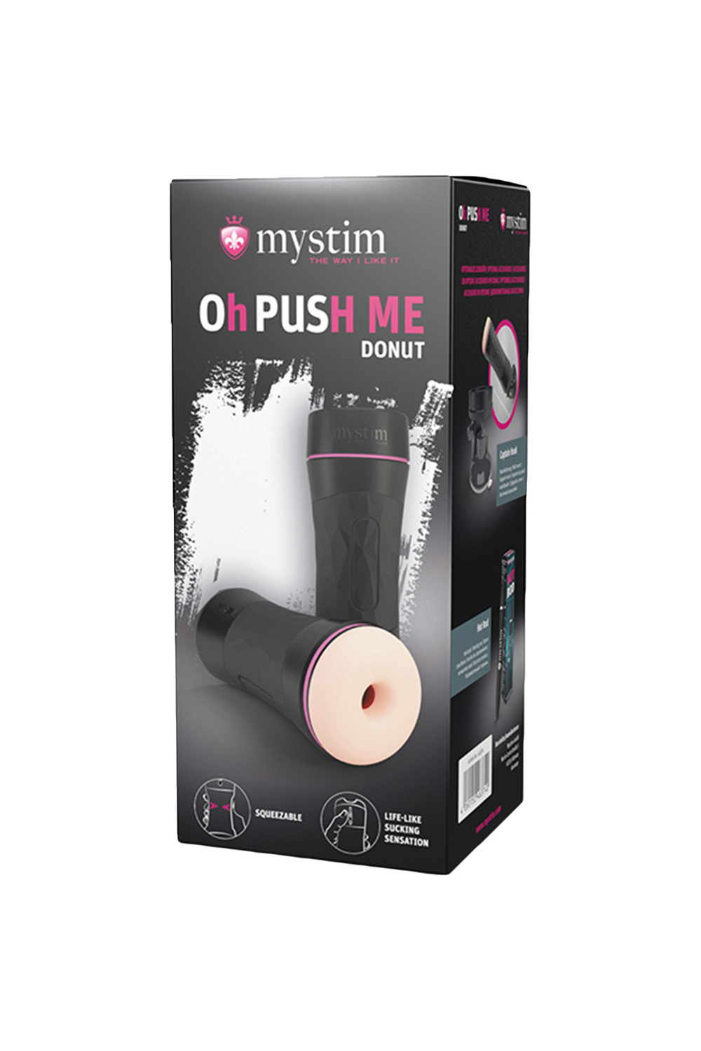 Мастурбатор Mystim OH PUSH ME Donut,TPE, телесный, 21,5 см