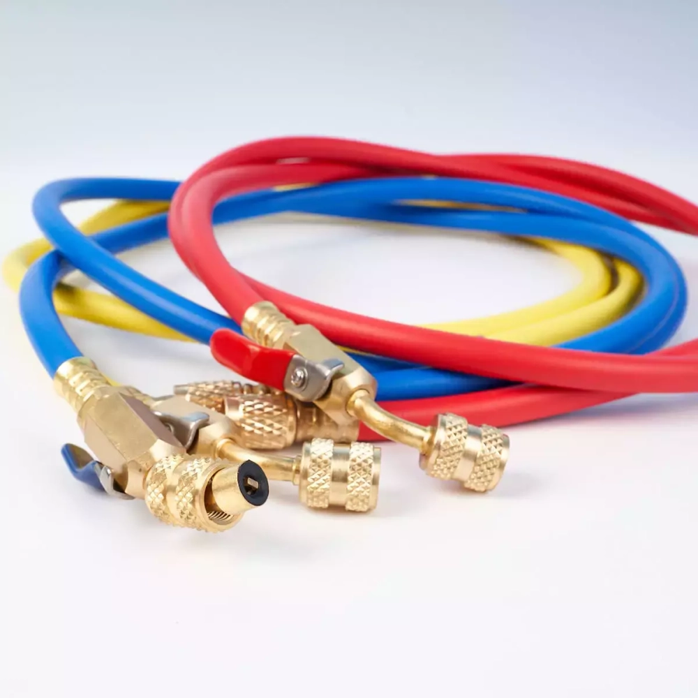 Заправочные шланги с вентилем DSZH CT-360-RYB-HV-410 1.5м, 1/4"-5/16" SAE, до 55 Bar