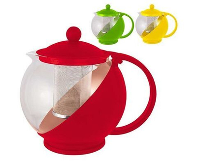 Чайник заварочный 1200мл, стекло/пластик,фильтр нерж сталь,цвета микс Variato-1200ML, 910103 Mallony