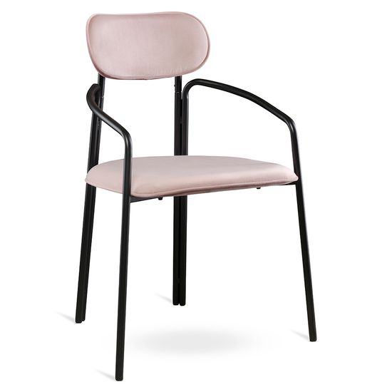 Стул ror, round, велюр, черный/розовый