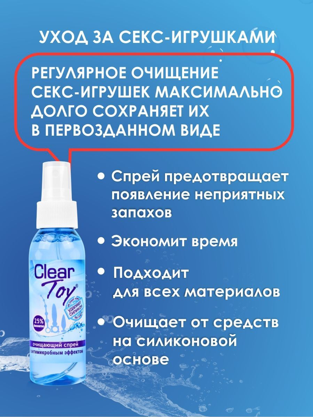 Очищающий спрей Clear Toy с антимикробным эффектом - 100 мл.