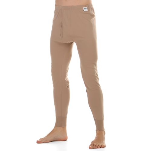 Мужской комплект нательного белья (лонгслив и кальсоны) коричневый утепленный QianBA