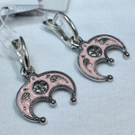 Серьги "Лунница с птичками" горячая эмаль