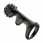 Черная рельефная насадка на пенис «Оки-Чпоки» с усиками (Цвет: черный)