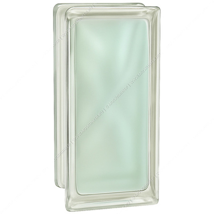 Стеклоблок Vitrablok Половинка Зеленый Жемчуг Волна 19x9x8 - окрашенный внутри