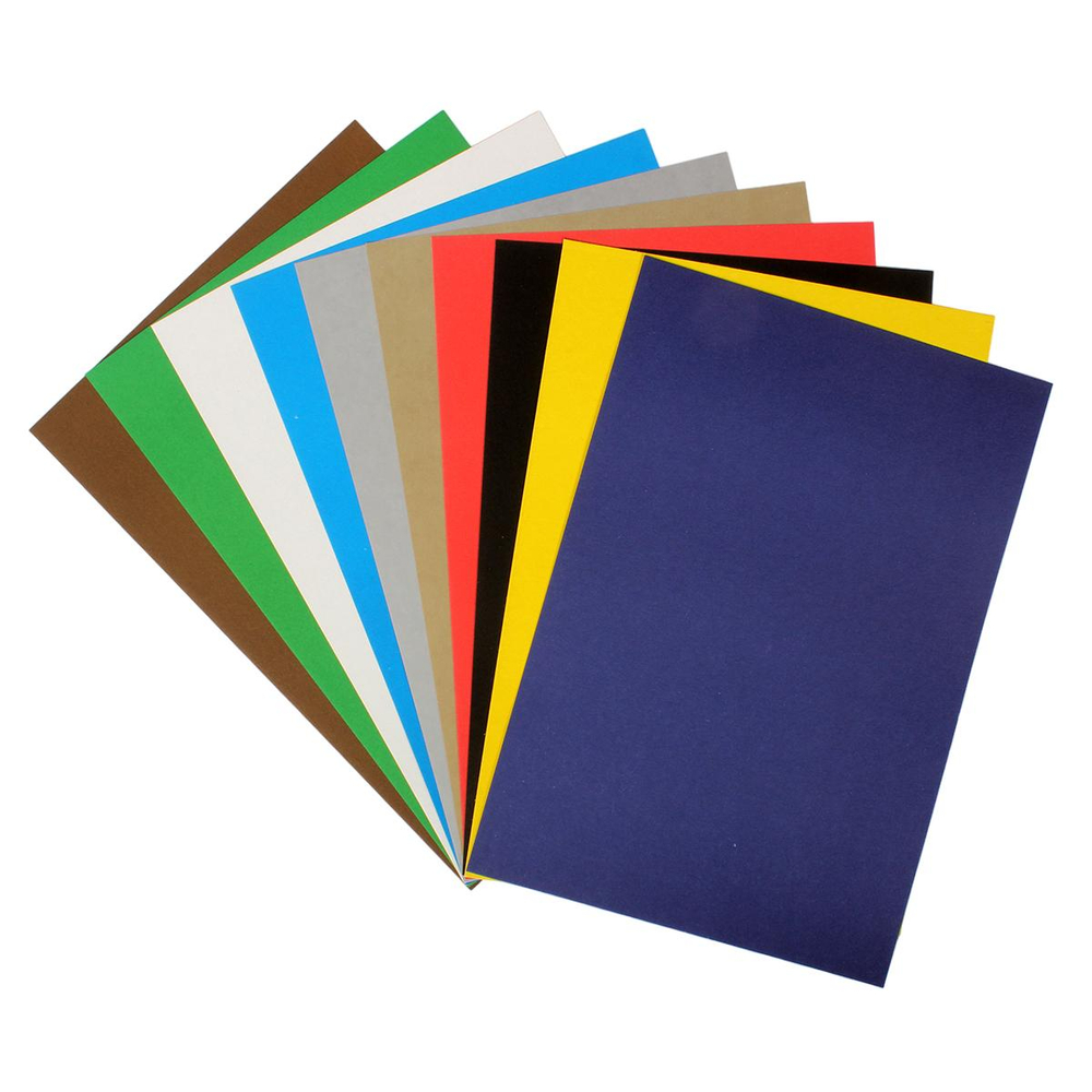 Картон цветной А4 10л 10цв "Панда" волшебный немелованный в папке