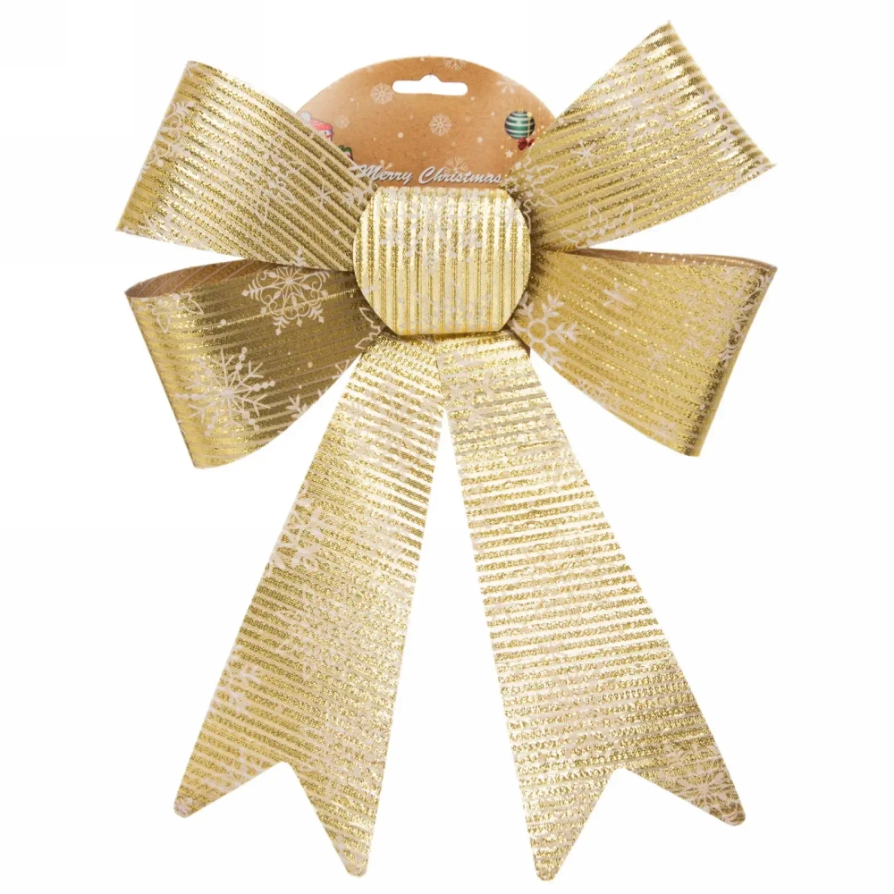 Бант на ёлку «Снежинка» 38*27 см, Золото
