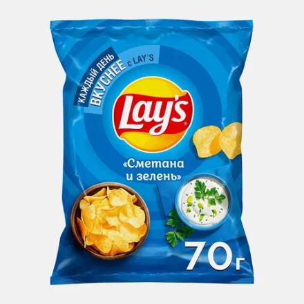 Чипсы Lays Сметана и зелень 70г