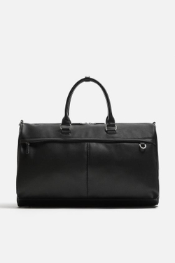 ZARA ДОРОЖНАЯ СУМКА ИЗ РЕЛЬЕФНОЙ ТКАНИ, ЧЕРНЫЙ