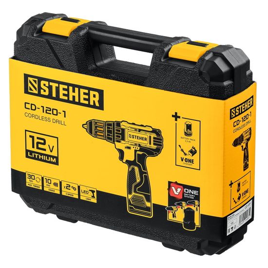 Аккумуляторный шуруповерт "STEHER" CD-120-1