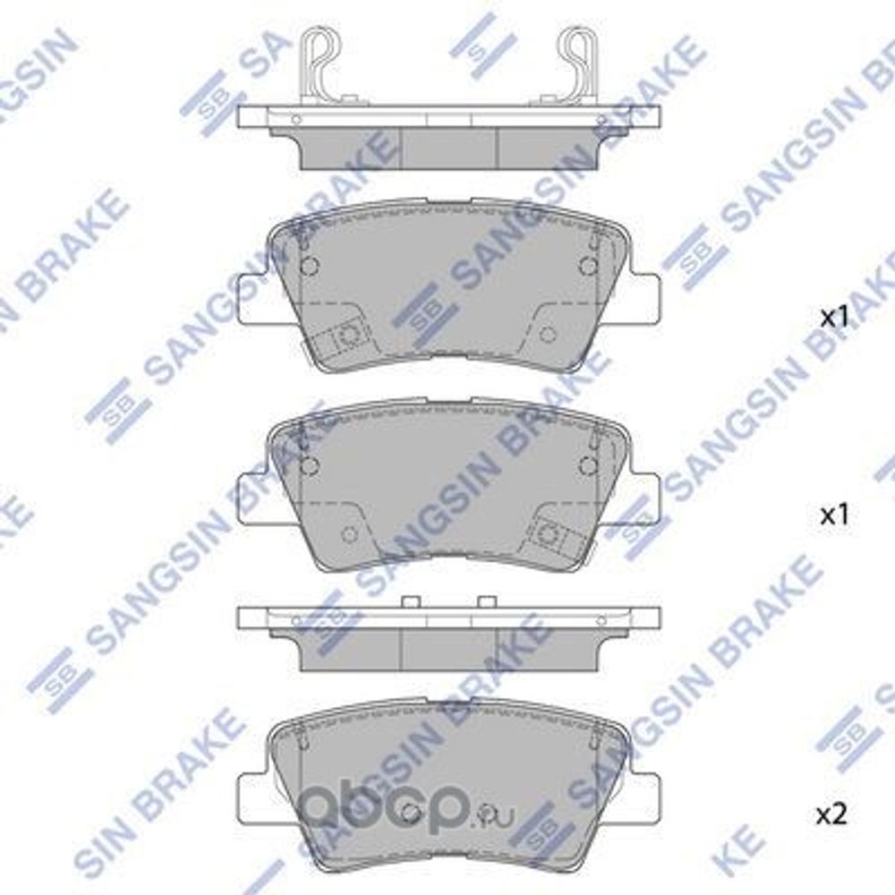 Колодка торм. Hyundai Solaris Kia Rio III SsangYong Actyon New задн. /дисковые/ (Sangsin)