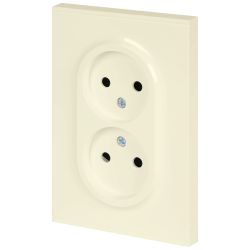 Розетка ЭРА Arktik 16-2107-02 без заземления двойная 2X2P 16А-250В слоновая кость | Эра Arktik