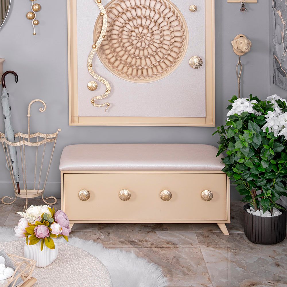 Банкетка Heri 2 Айвори Мраморное золото