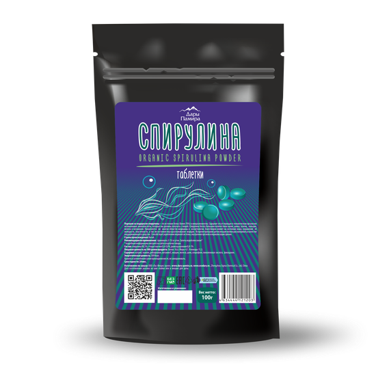 Спирулина ТАБЛЕТКИ, органик ДарыПамира, 100г.