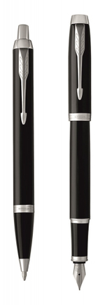 Набор из 2х ручек в подарочной коробке  «Parker IM FK221, Black СT».  Шариковая и перьевая ручка.