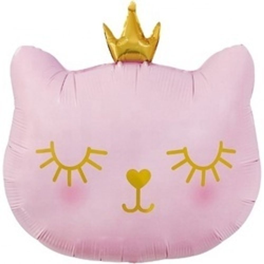 Шар (22"/56 см) Фигура, Котенок Принцесса, Розовый