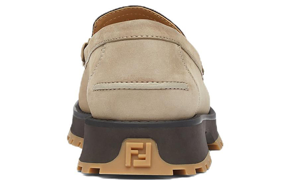 FENDI Logo-print Leather Loafers