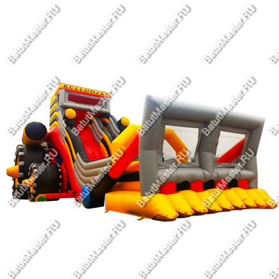 Детский надувной батут-горка "Бульдозер" 14*7*8.5 м