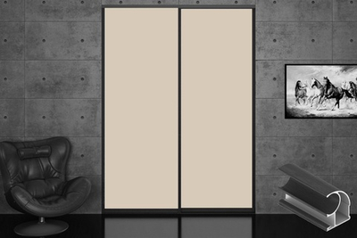 Дверь-купе 2650*600(700,800,900) мм, черный велюр, Кашемир серый EGGER