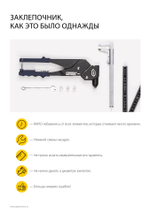 RAPID RP100 Heavy Duty Press d 3.2мм, 4.0мм, 4.8мм заклепочник усиленный