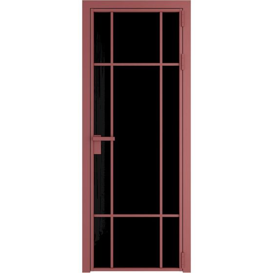 Алюминиевая дверь 8AG красный антрацит остеклённая