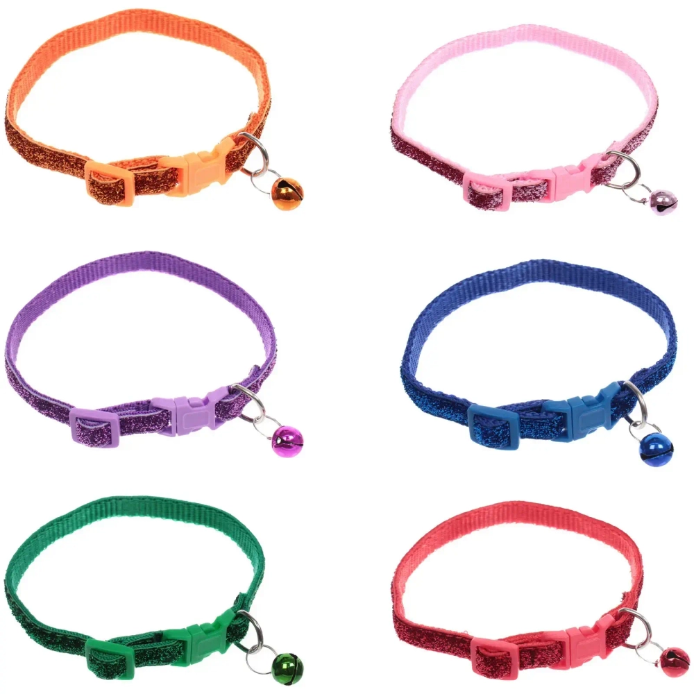 Ошейник с колокольчиком 1*19/32см «Zoo City-Блестящий БУМ» микс цветов (минивложение 12шт)