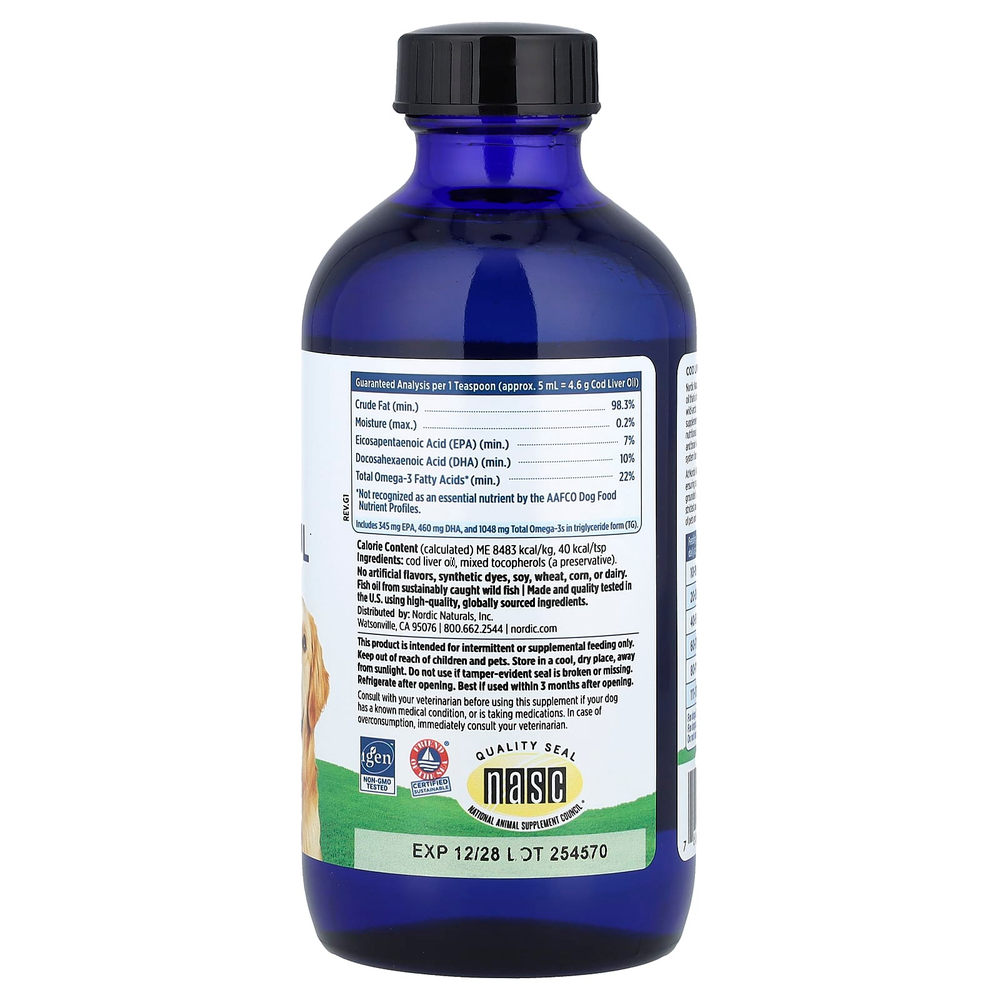 Nordic Naturals, Cod Liver Oil Pet™, для собак, 237 мл (8 жидк. унций)