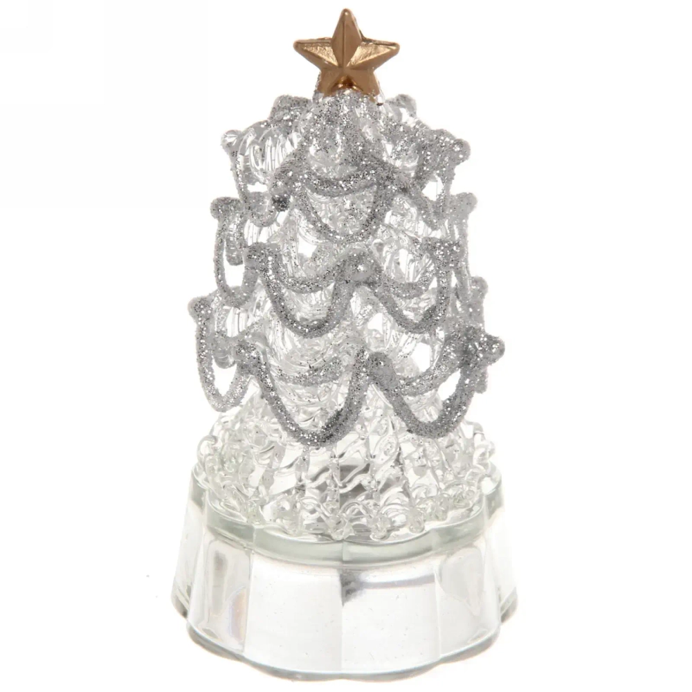 Сувенир с подсветкой «Лесная ёлочка»" 7,5*2 см , серебро