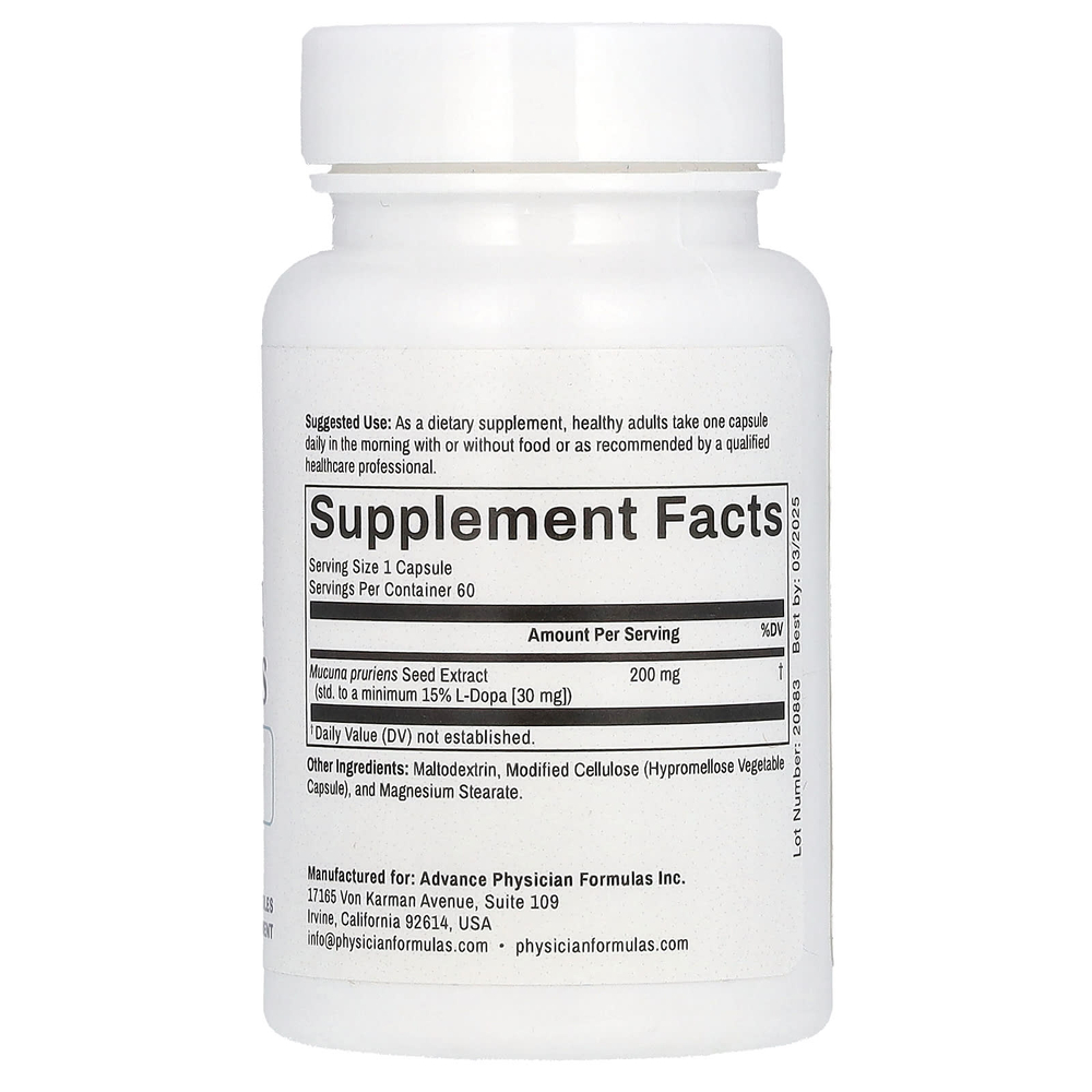 Advance Physician Formulas, Мукуна жгучая, 200 мг, 60 капсул