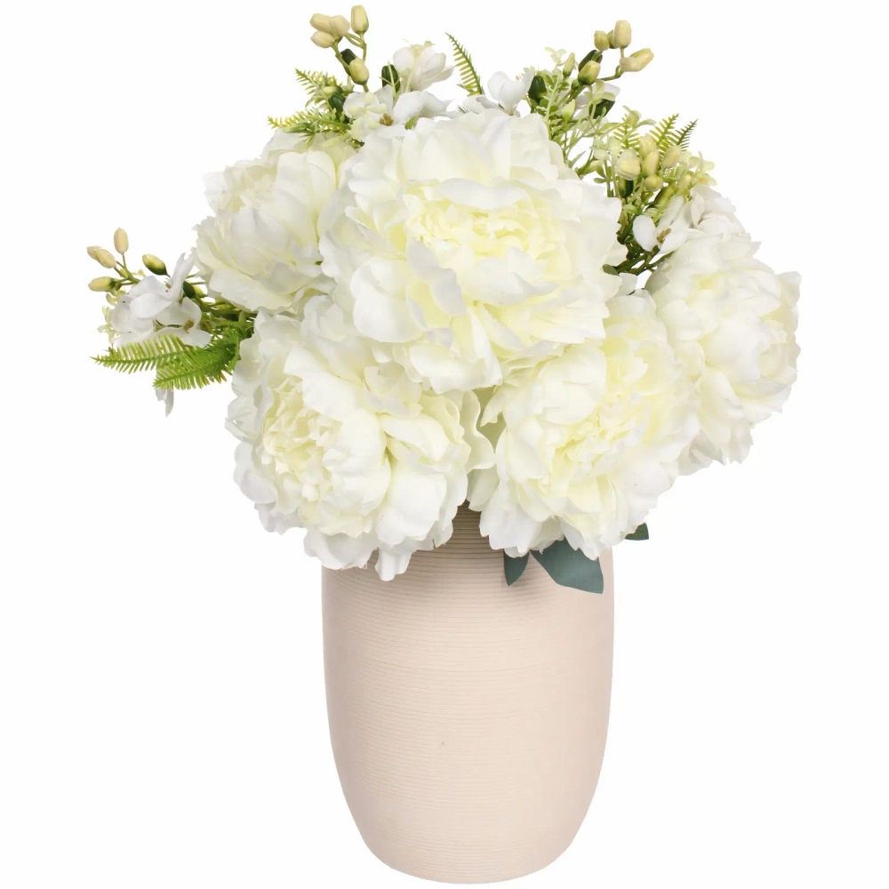 Искусственные цветы «Пионовое наслаждение» 46см 5 цветков белые