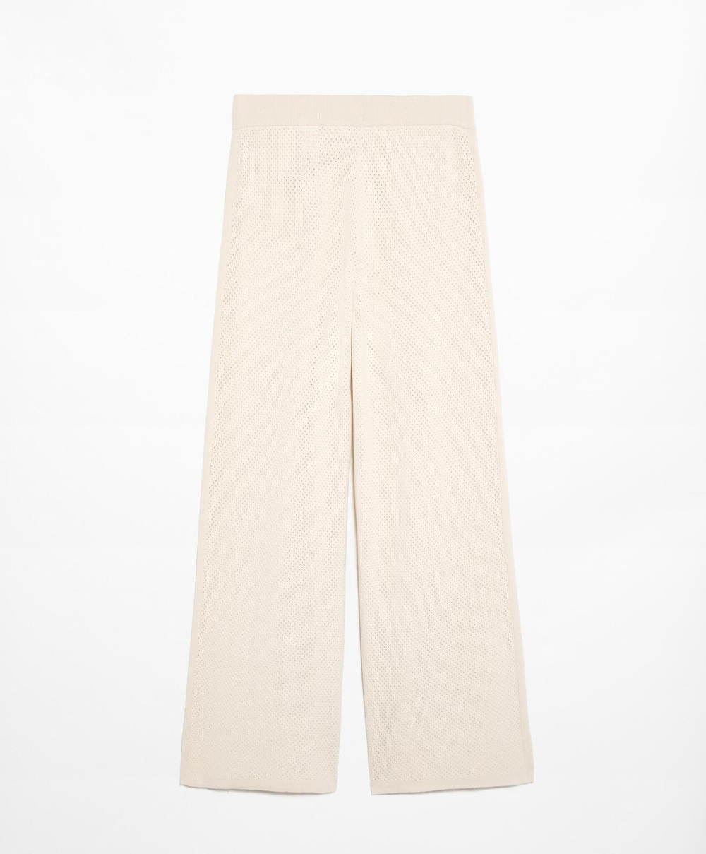 OYSHO Прямые брюки из ажурного трикотажа, овсяный