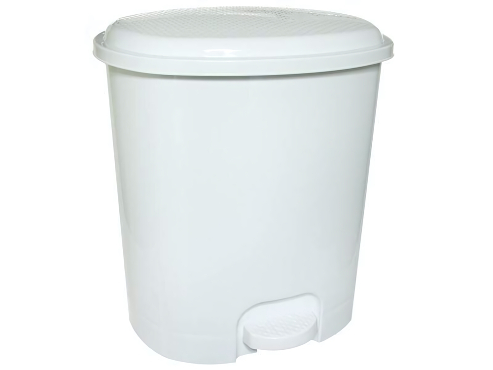 Ведро 12л с педалью, белый/белый