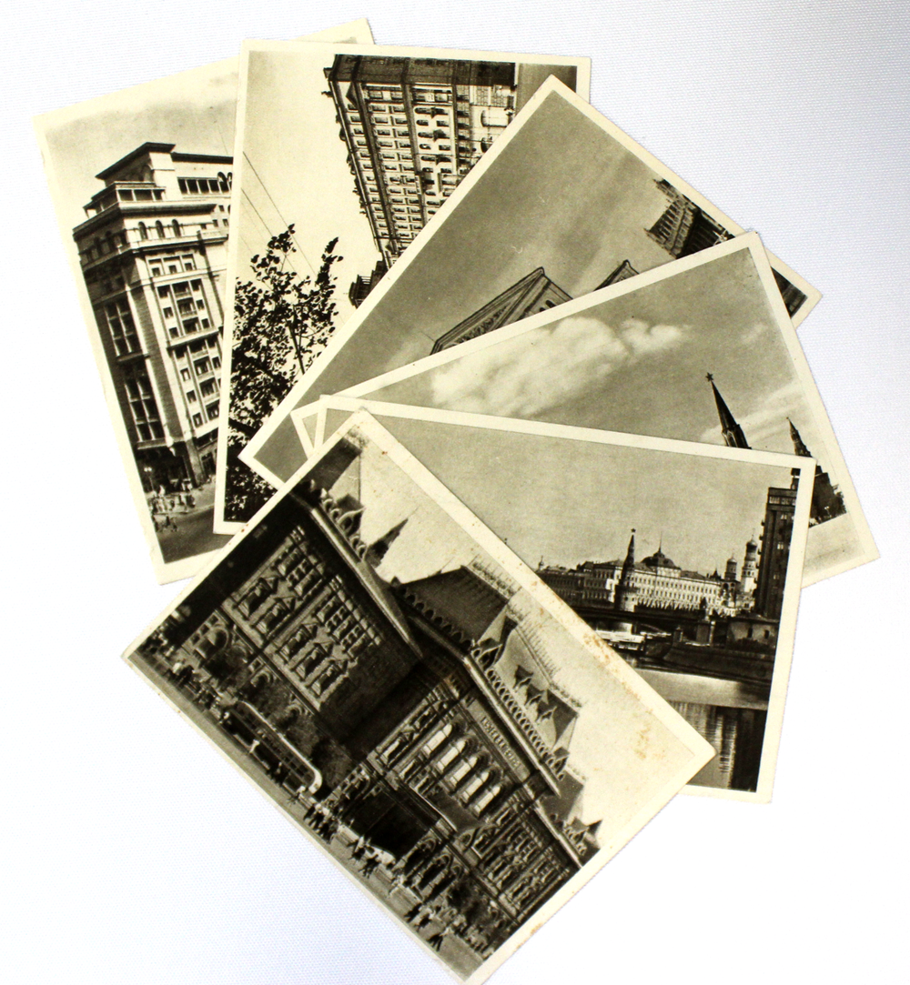 Набор открыток Москва 1951 г. 6 шт. Черно-белые. Изд. Таллин XF