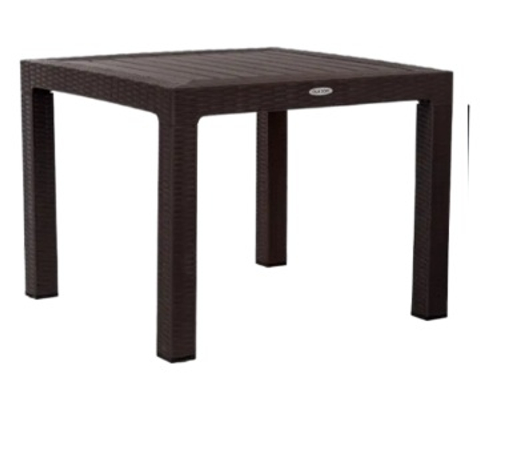 Стол пластиковый Элластик-Пласт RATTAN 95x95см квадратный (коричневый)