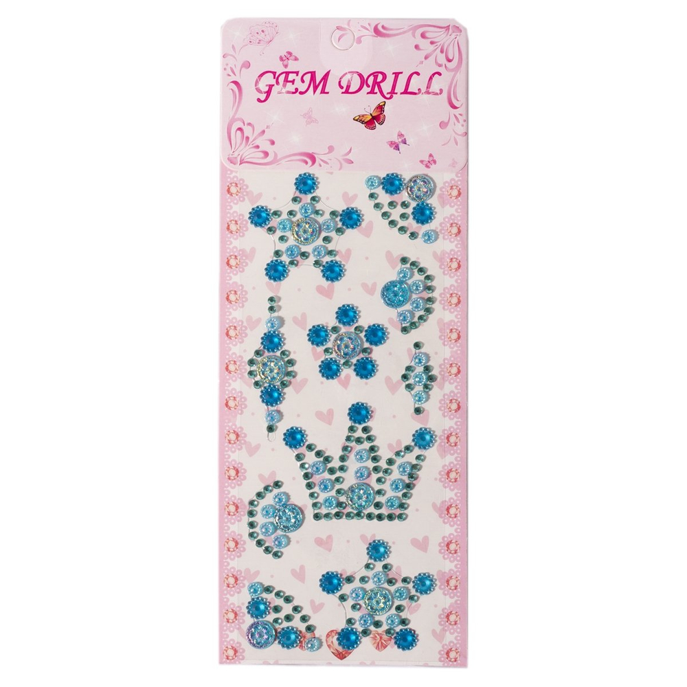 Наклейки-стразы Alingar, акриловые, "Корона", корона, цветы, пакет с европодвесом