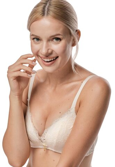 Супер пуш-ап бюстгальтер Ksenia без косточек (Размер: 80D) (Цвет: кремовый)