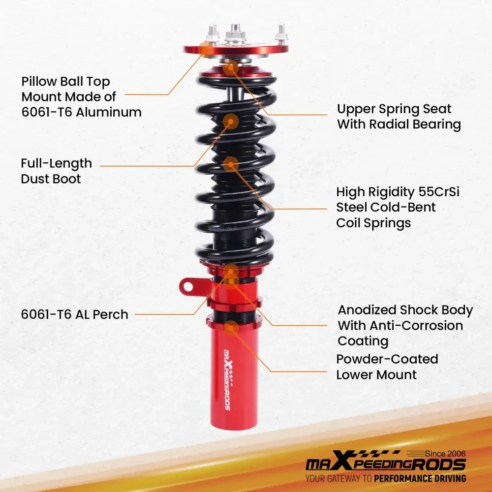 Coilovers Lowering Kit подходит для автомобиля BMW 5 Series E60 2004-2010 RWD 525i 528i 530i 535i