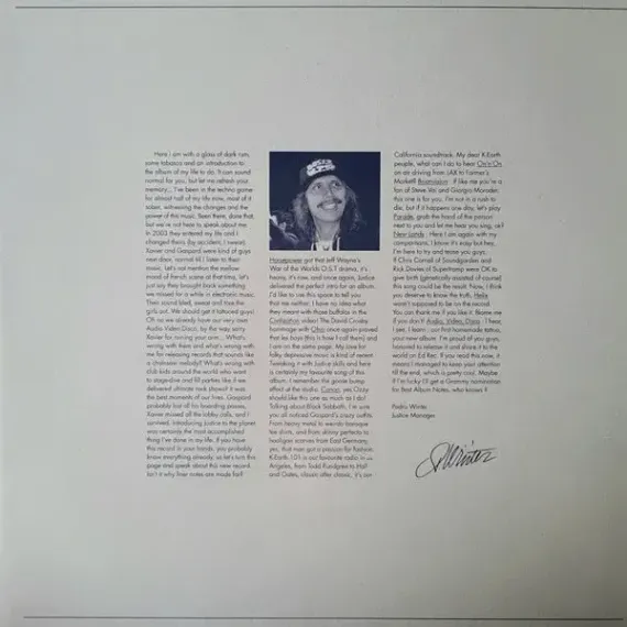 Justice – Audio, Video, Disco. LP
