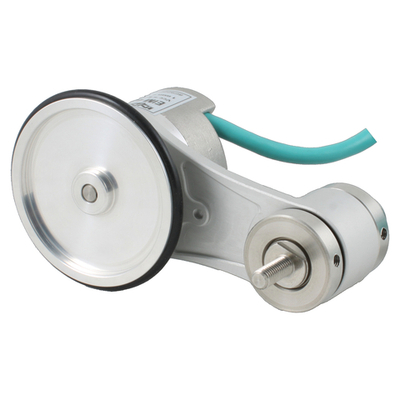 Инкрементальный энкодер INNOCONT EIM 4020OS5-T2 D=40мм с мерным колесом L=200мм, контактная поверхность - резина, профиль гладкий, 1имп/0,5мм, 5…30VDC, выход HTL, IP64, -20…+85°C, тангенциальный кабель 2м