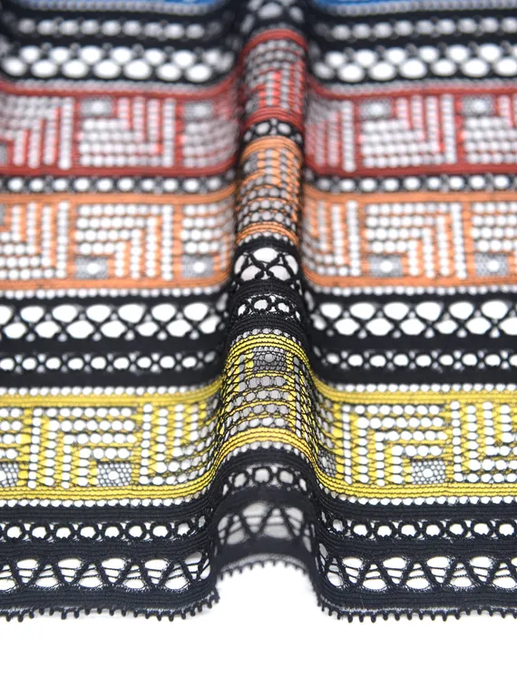 252 Кружево эластичное 19 см, Италия, черный 170