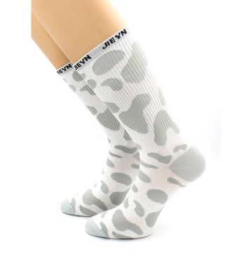 Носки с серо-белым принтом "Коровий принт" Hobby Line