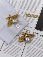 Накладка на пуговицу "Жук" с жемчужиной