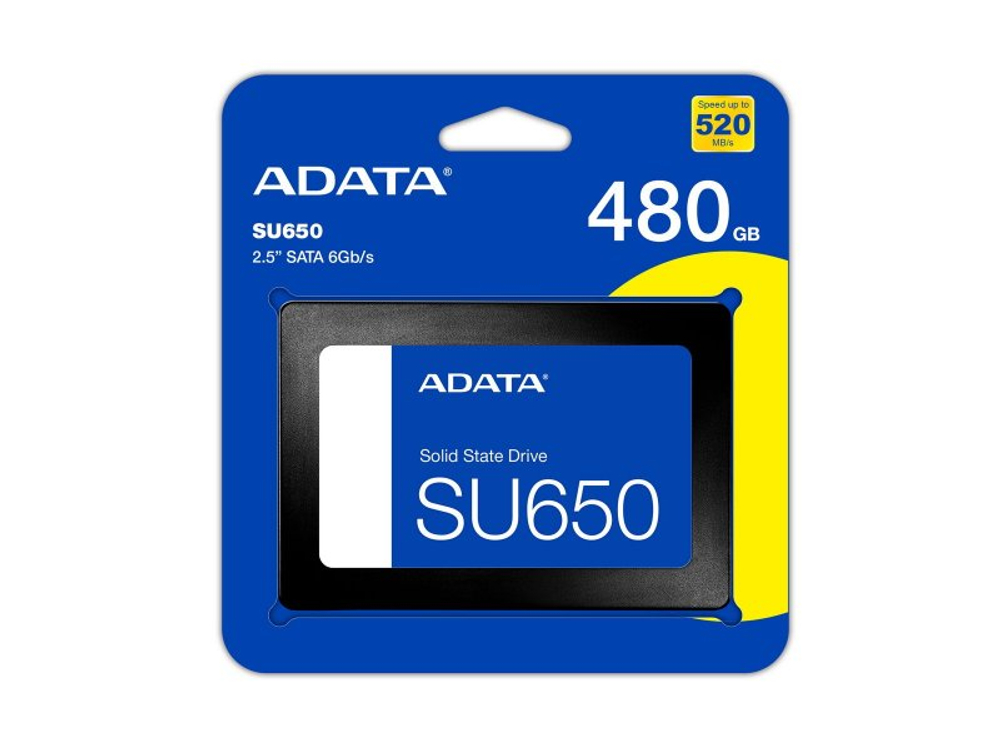 SSD накопитель ADATA SU650 480ГБ, 2.5" SATA, SATA III, [ASU650SS-480GT-R]