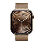 Apple Watch 10 46mm Gold Titanium Case with Milanese Loop S/M, Gold