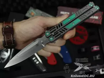 Нож бабочка (балисонг) Reptilian Стикс-03 сталь D2, рукоять сталь + алюминий