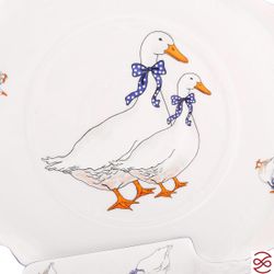 Тарелка для торта с лопаткой Queen's Crown Гуси 30см