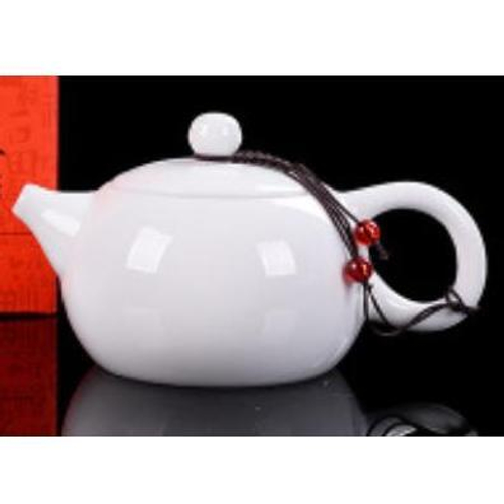 268030.9 Чайник БЕЛЫЙ НЕФРИТ "Белый" h=8 см, d=15 см, 200мл, фарфор гл.белый