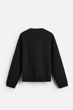 ZARA СВИТЕР ИЗ РЕЛЬЕФНОЙ ТКАНИ, ЧЕРНЫЙ