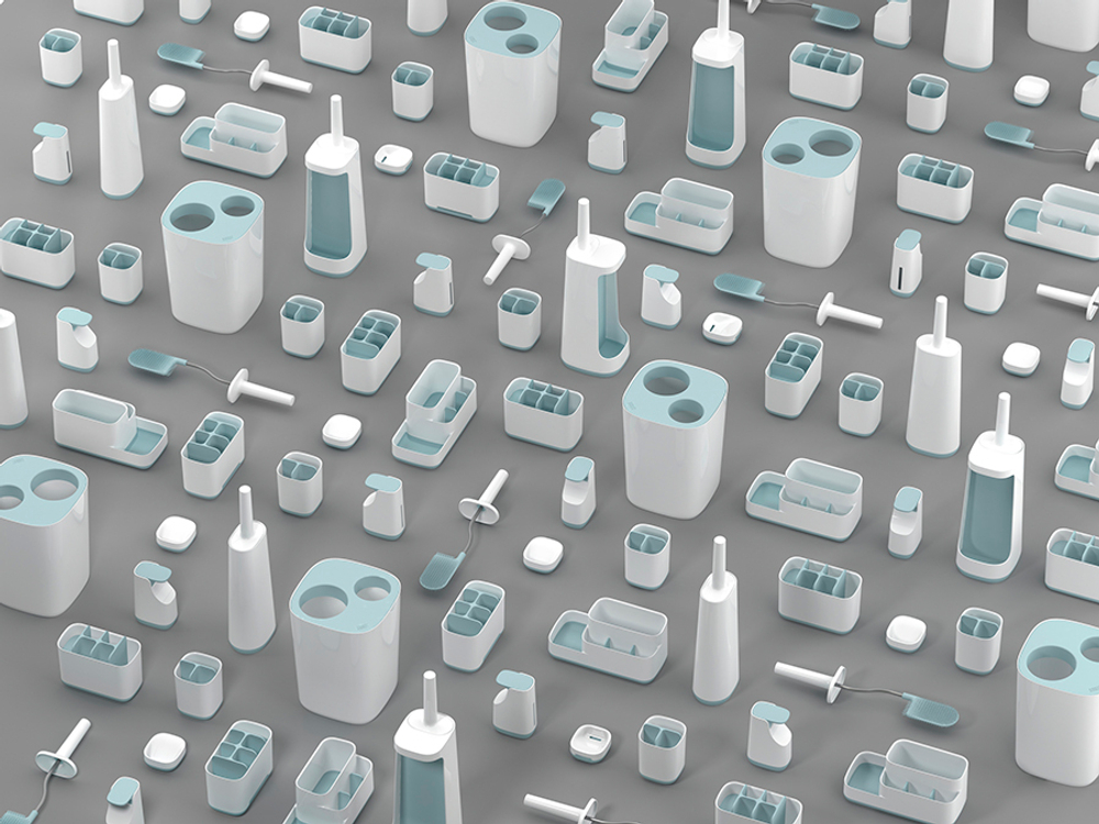 Диспенсер для мыла slim™, 350 мл, бело-голубой