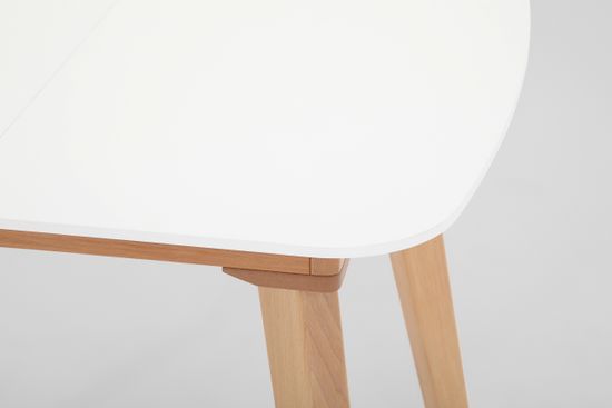 Стол Крит-ОМ (бук/нога б/т светлый бук/столешница белая эмаль)